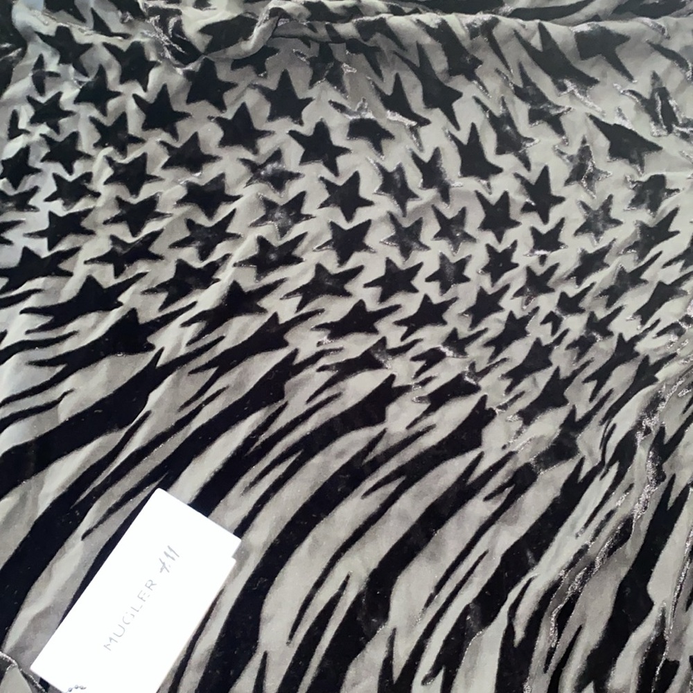 Exclusive Black Suede Mugler Scarf/Wrap